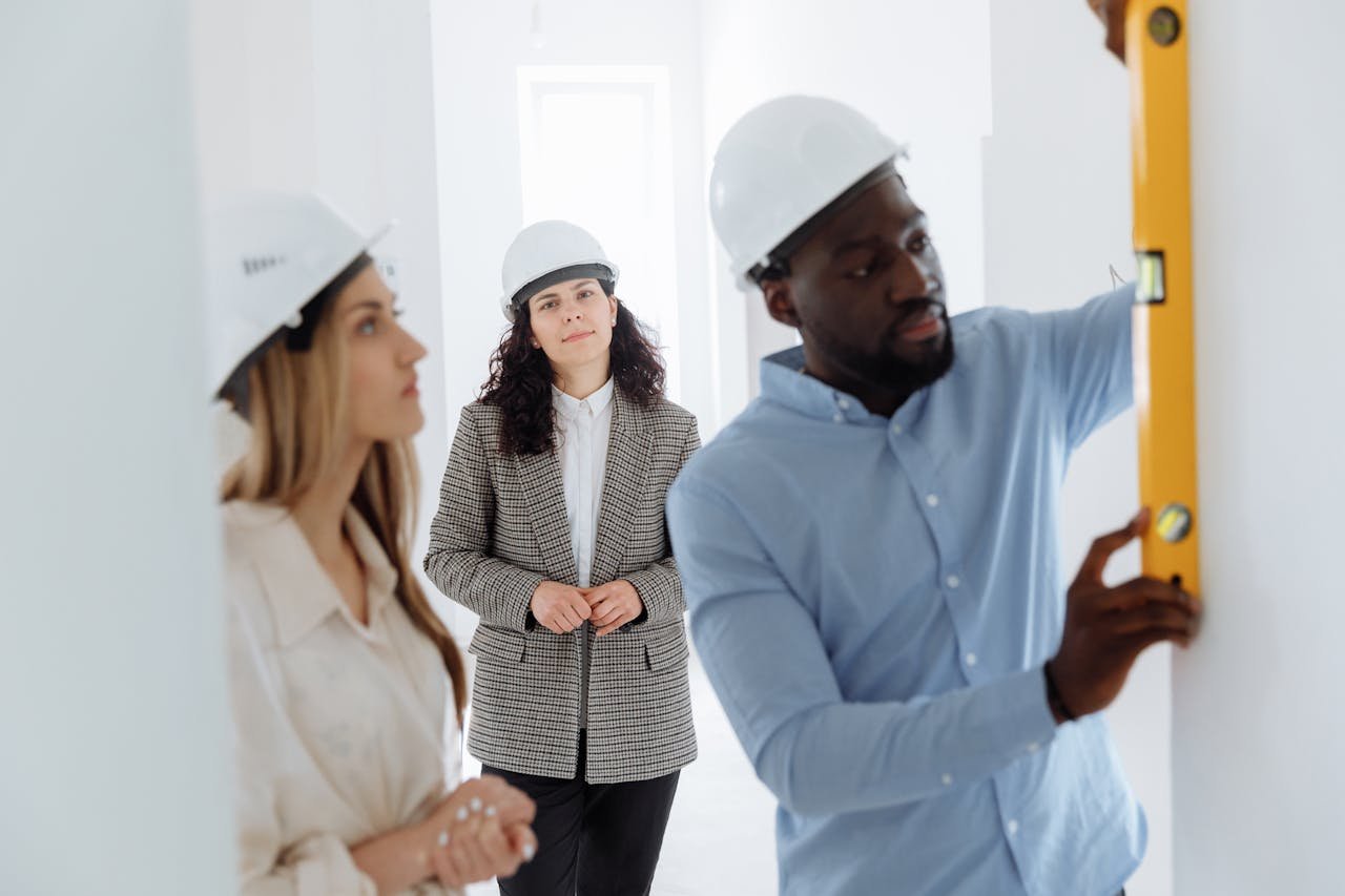 Contractors collaborating on a project